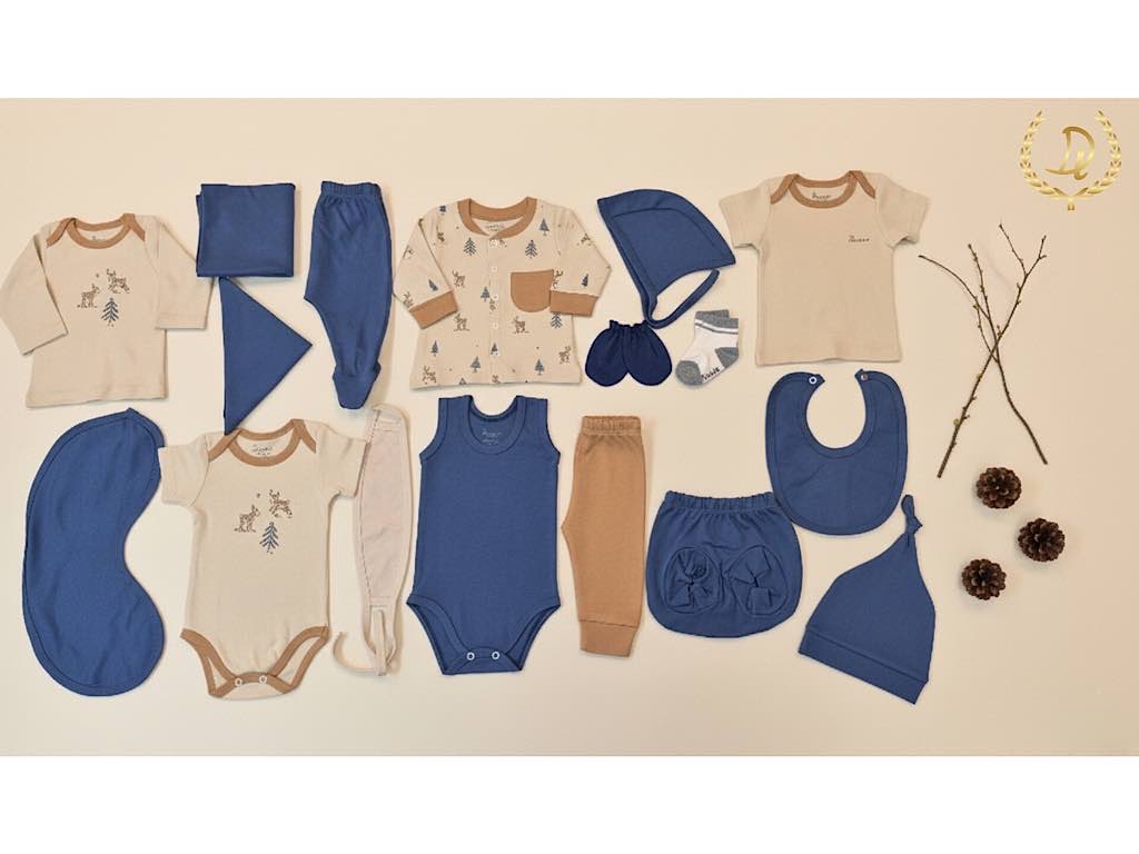 ست بیمارستانی 19 تکه نوزادی طرح  گوزن و کاج تاج دانالو Danaloo