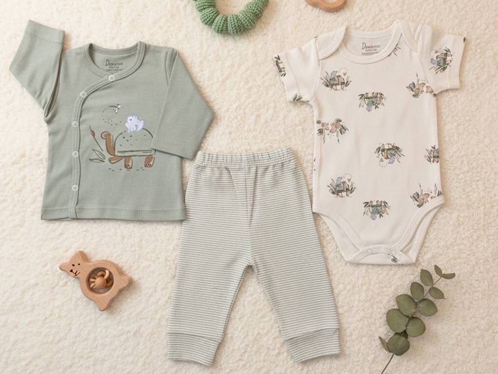 ست 3 تکه بیمارستانی نوزادی با طرح  لاک پشت و سنجاب دانالو Danaloo