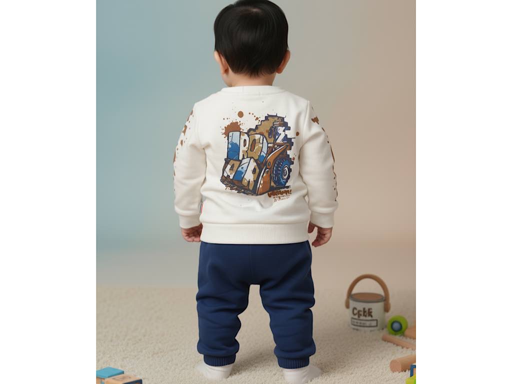 ست دوتکه سوئیشرت و شلوار نوزادی پسرانه طرح wip دانالو Danaloo