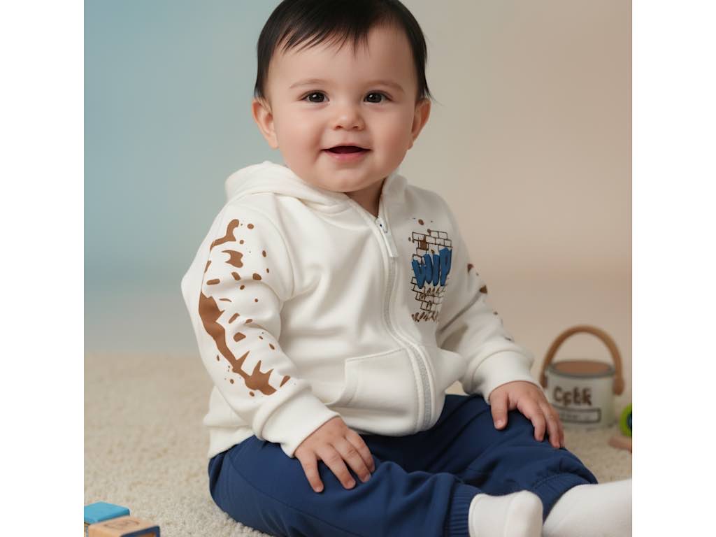 ست دوتکه سوئیشرت و شلوار نوزادی پسرانه طرح wip دانالو Danaloo