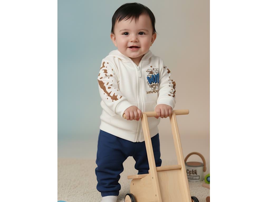 ست دوتکه سوئیشرت و شلوار نوزادی پسرانه طرح wip دانالو Danaloo