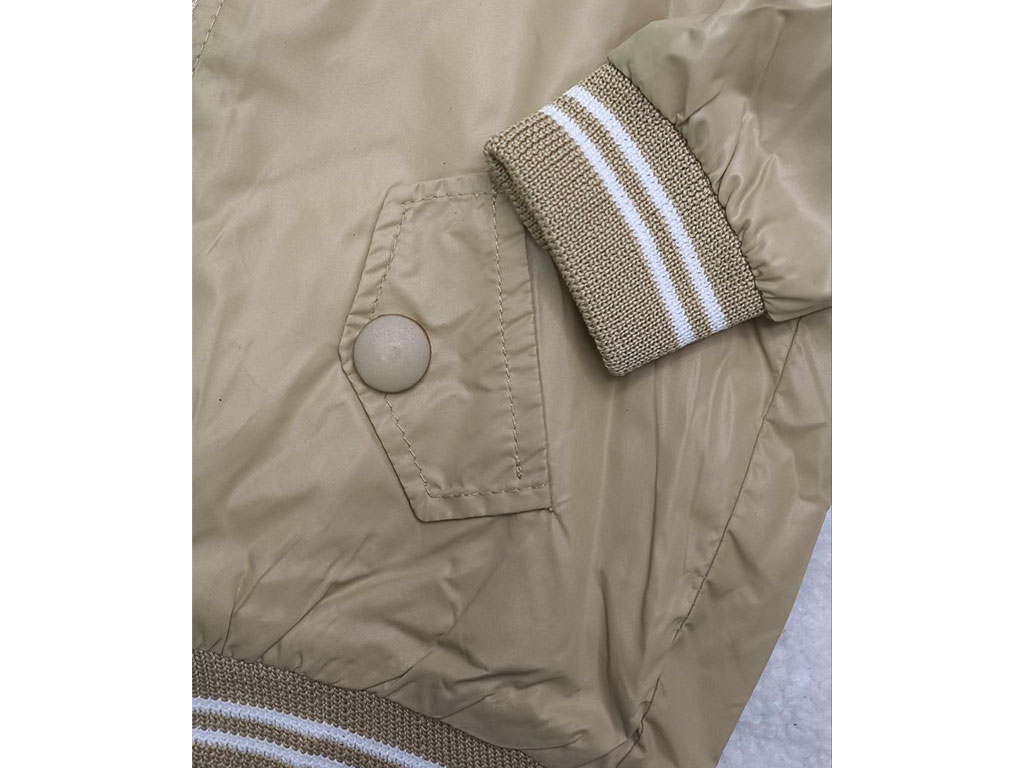 کاپشن شمعی پسرانه یقه 5 سانتی کش بافت رنگ خردلی