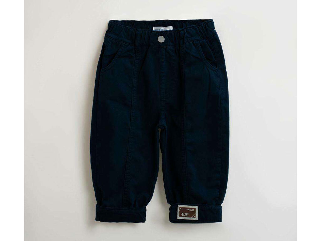 شلوار کتان کمرکش نوزادی رنگ سرمه ای بشیر Bashir