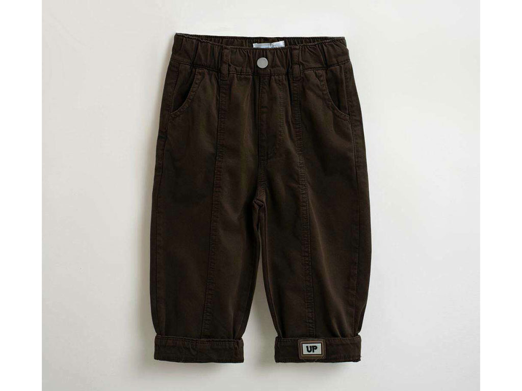 شلوار کتان کمرکش نوزادی رنگ قهوه ای بشیر Bashir