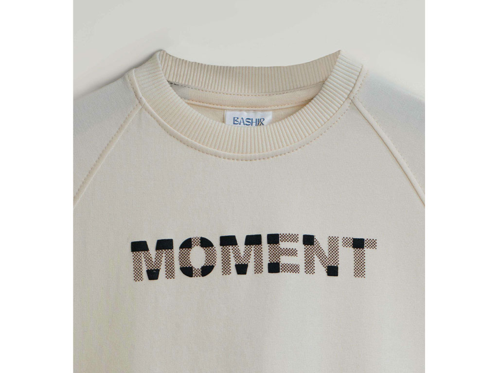 بلوز آستین بلند دورس رنگ نباتی طرح مومنت بشیر Bashir