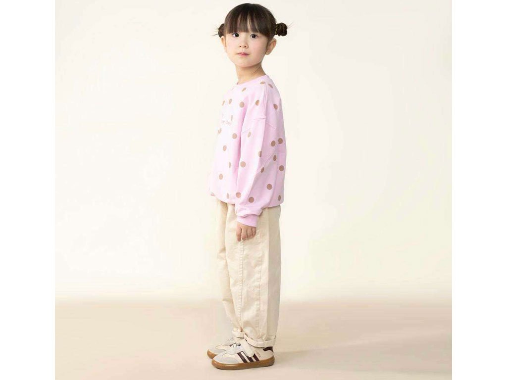 بلوز آستین بلند دورس رنگ صورتی طرح خال خال بشیر Bashir