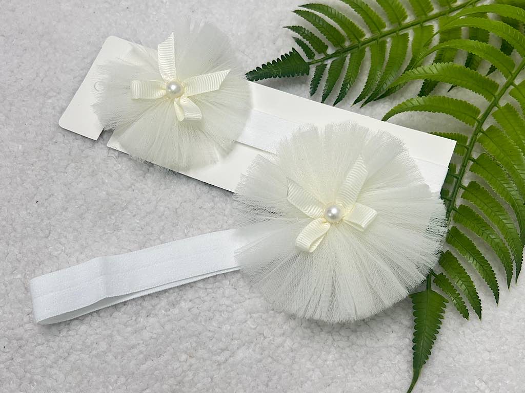 هدبند تور و مروارید دارای رنگبندی