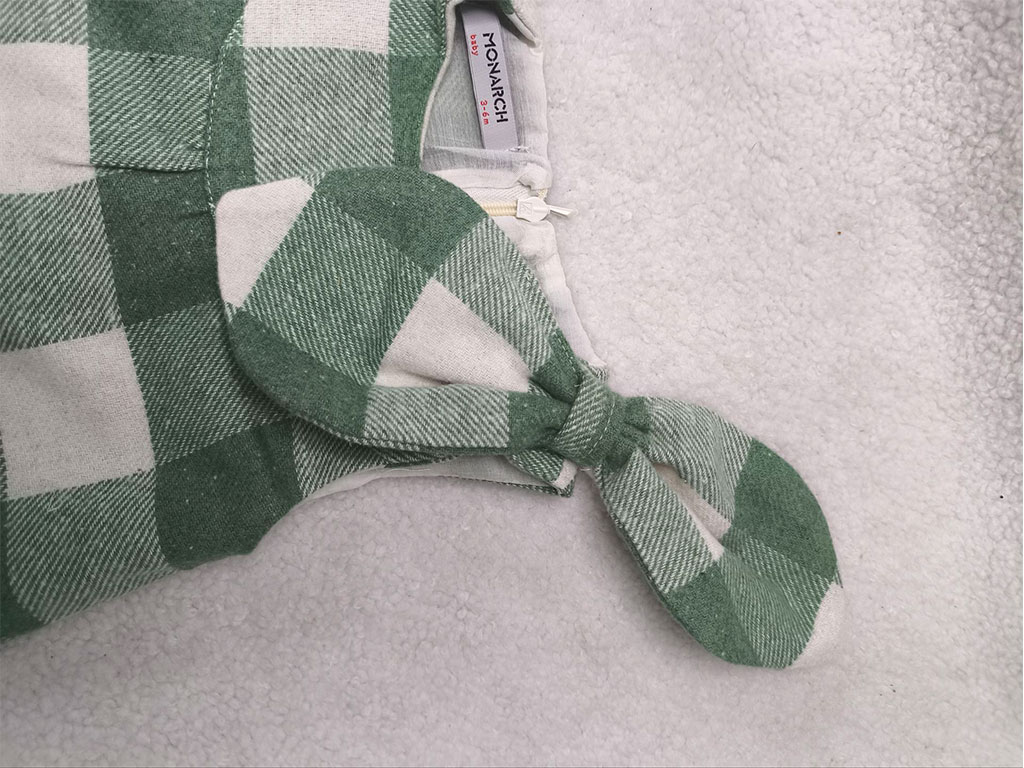 سارافون پاپیون سبز چهارخانه هدبند دار