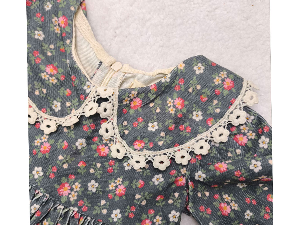 سارافون دخترانه مخمل کبریتی گل دار یقه گلدوزی