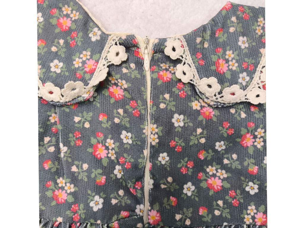 سارافون دخترانه مخمل کبریتی گل دار یقه گلدوزی