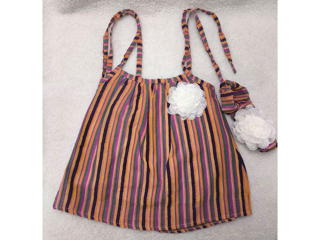 سارافون بند دار هاوایی رنگ طرح گل هدبند دار