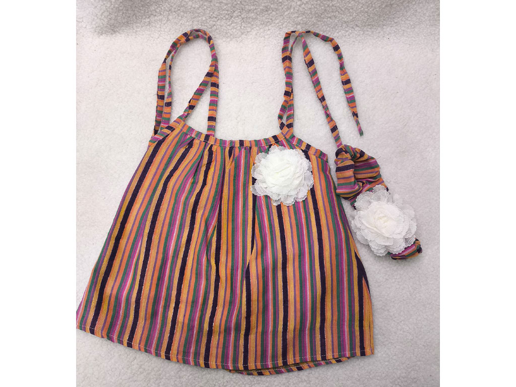 سارافون بند دار هاوایی رنگ طرح گل هدبند دار