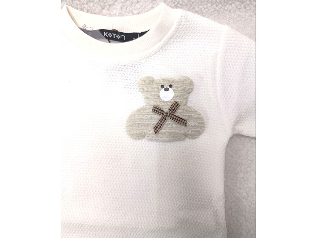 بلوز و شلوار طرح خرس پنبه بیسکوئیتی