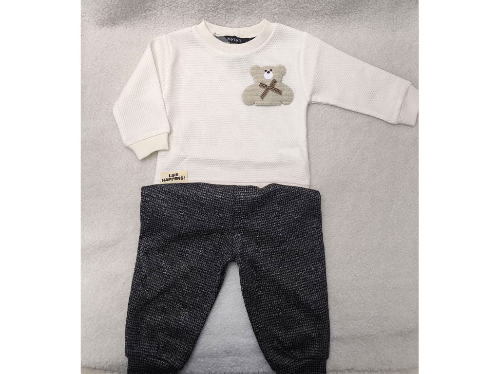 بلوز و شلوار طرح خرس پنبه بیسکوئیتی