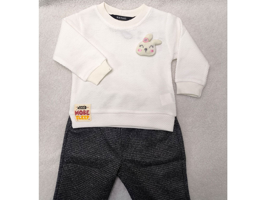 بلوز و شلوار طرح خرگوش پنبه بیسکوئیتی