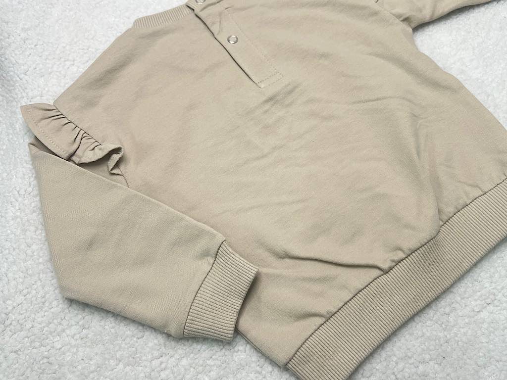 ست بلوز و شلوار  گلدوزی شده نسکافه ای  طرح قارچ و کلبه vira