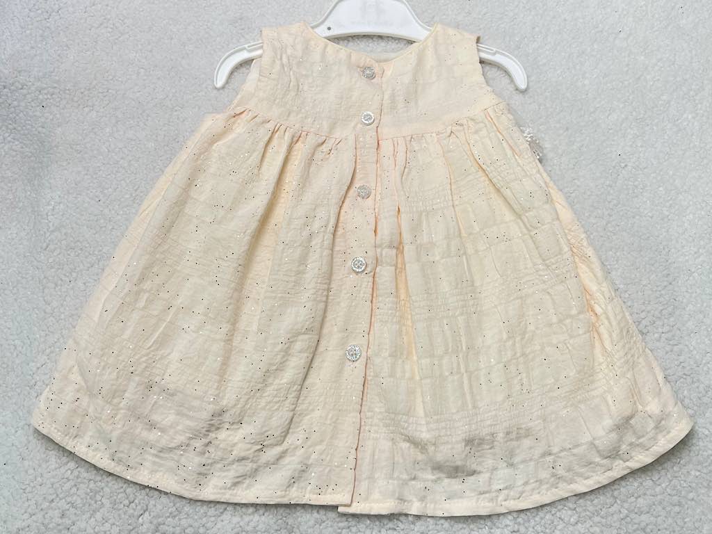 کت و سارافون نوزادی دخترانه پارچه طرح اکلیلی گلبهی روشن نیوبرن New Born