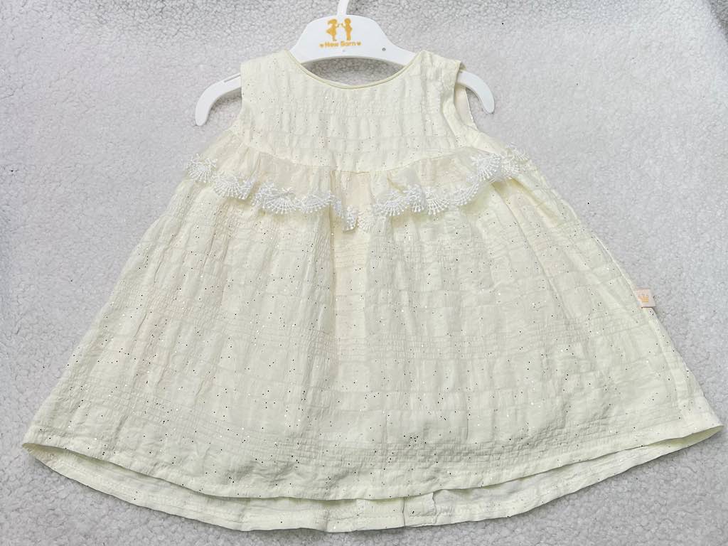 کت و سارافون نوزادی دخترانه پارچه طرح اکلیلی نیوبرن New Born