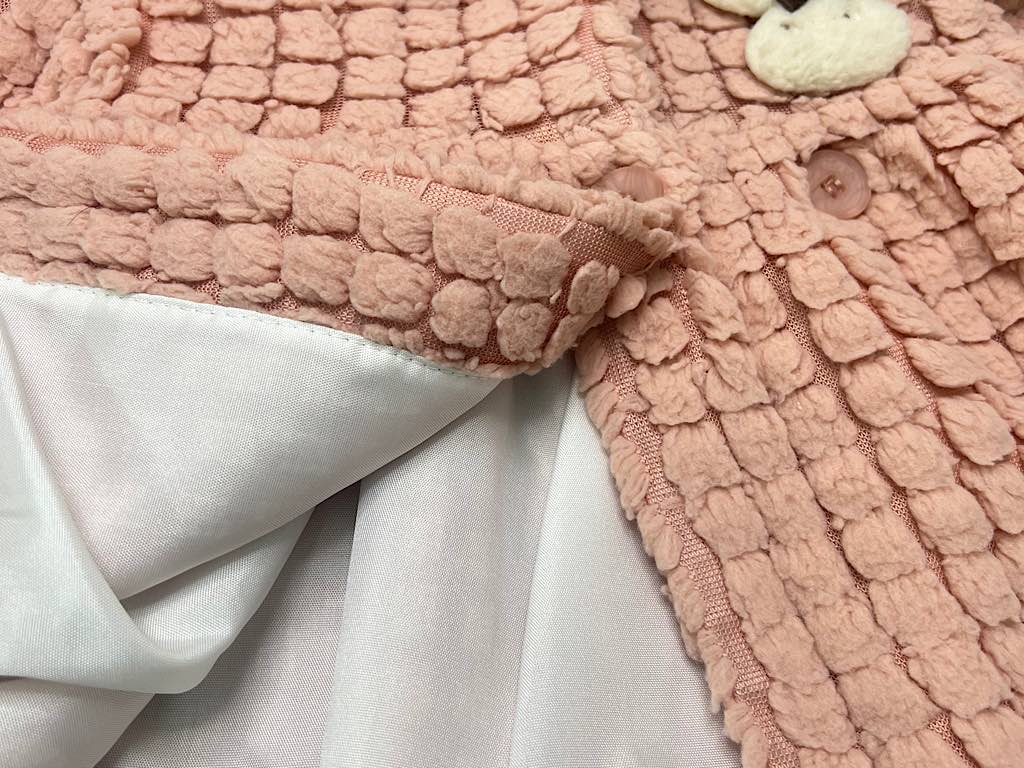 پالتو نوزادی رنگ  گلبهی دخترانه طرح خرگوش New Born