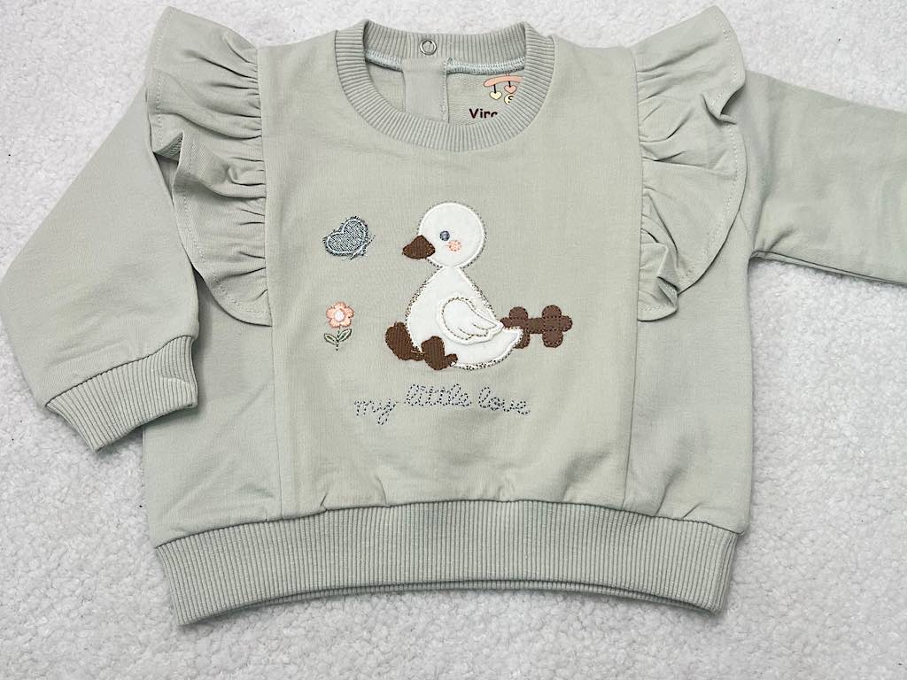 ست بلوز و شلوار  گلدوزی شده طرح اردک vira