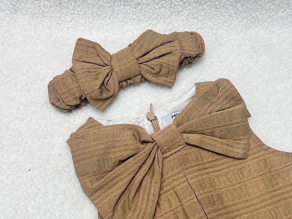 سارافون پاپیون بزرگ شکلاتی هدبند دار بدون آستین