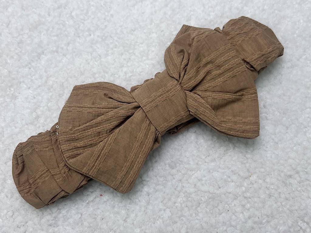 سارافون پاپیون بزرگ شکلاتی هدبند دار بدون آستین