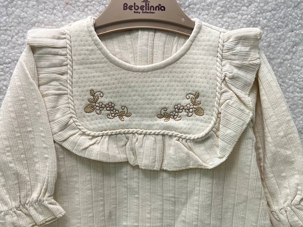 سرهمی نوزادی دخترانه کرم رنگ بب لینا BEBELINNA
