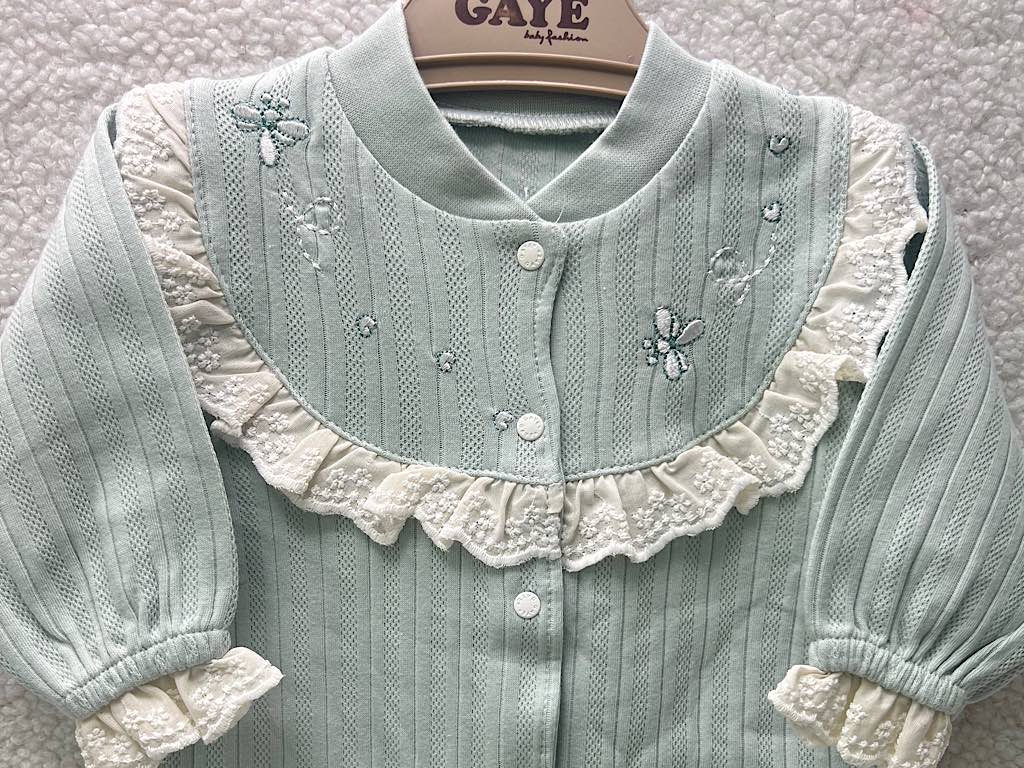 سرهمی نوزادی دخترانه سبز آبی رنگ g.a.y. e