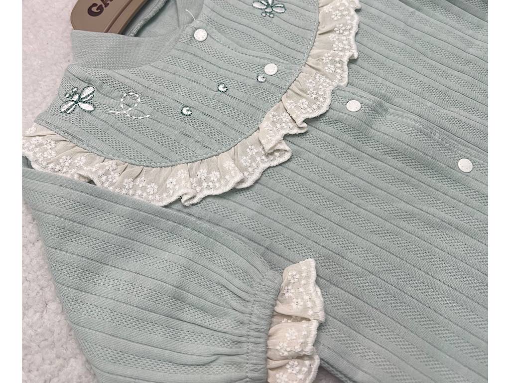 سرهمی نوزادی دخترانه سبز آبی رنگ g.a.y. e