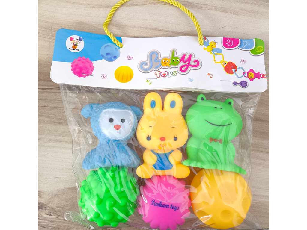 پوپت و توپ حسی سوتی 6 عددی نوزادی