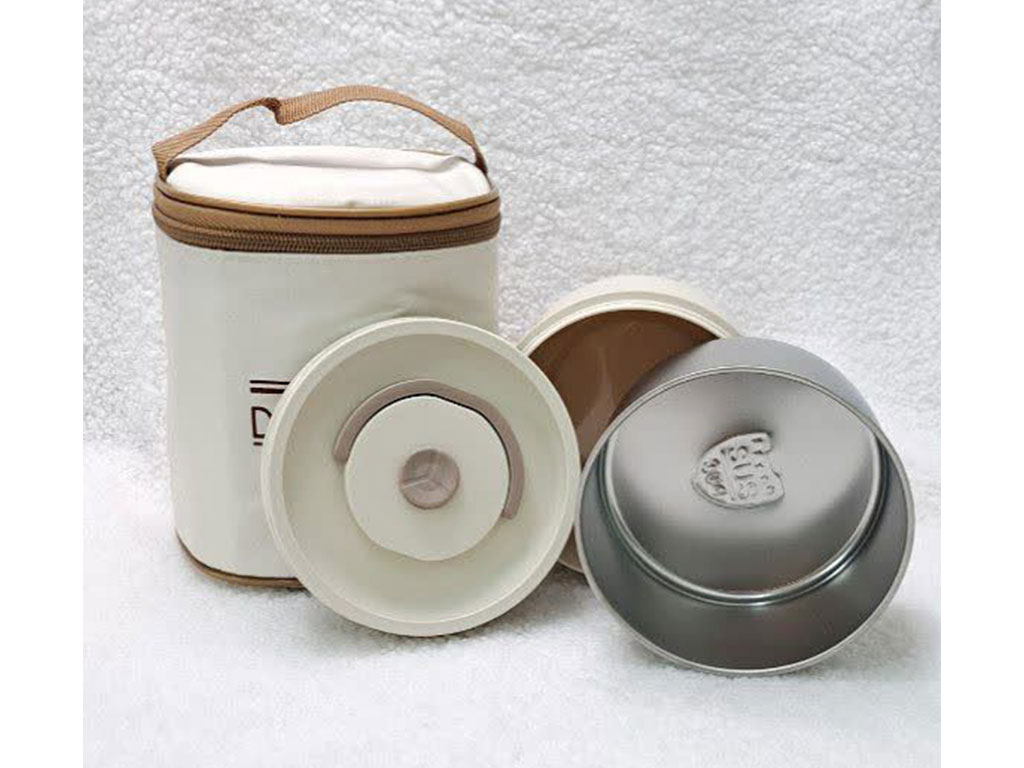 ظرف غذا داخل استیل دو قلو به همراه کیف