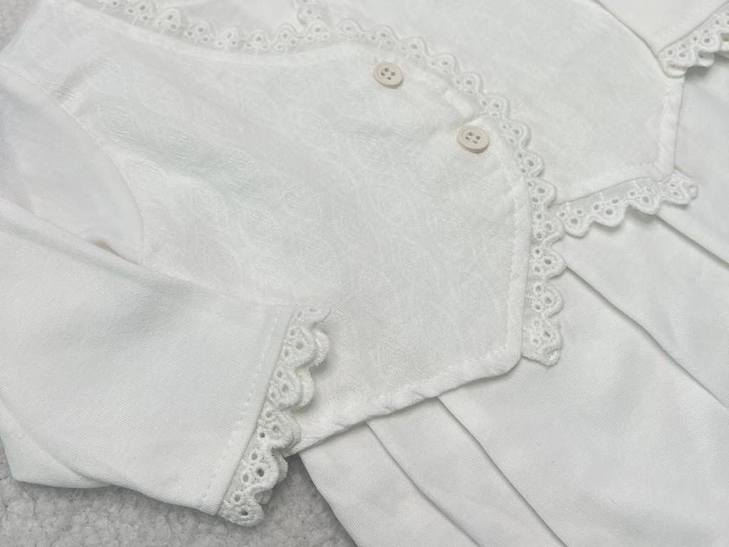 سرهمی جورابدار نوزادی دخترانه شیری رنگ بب لینا BEBELINNA