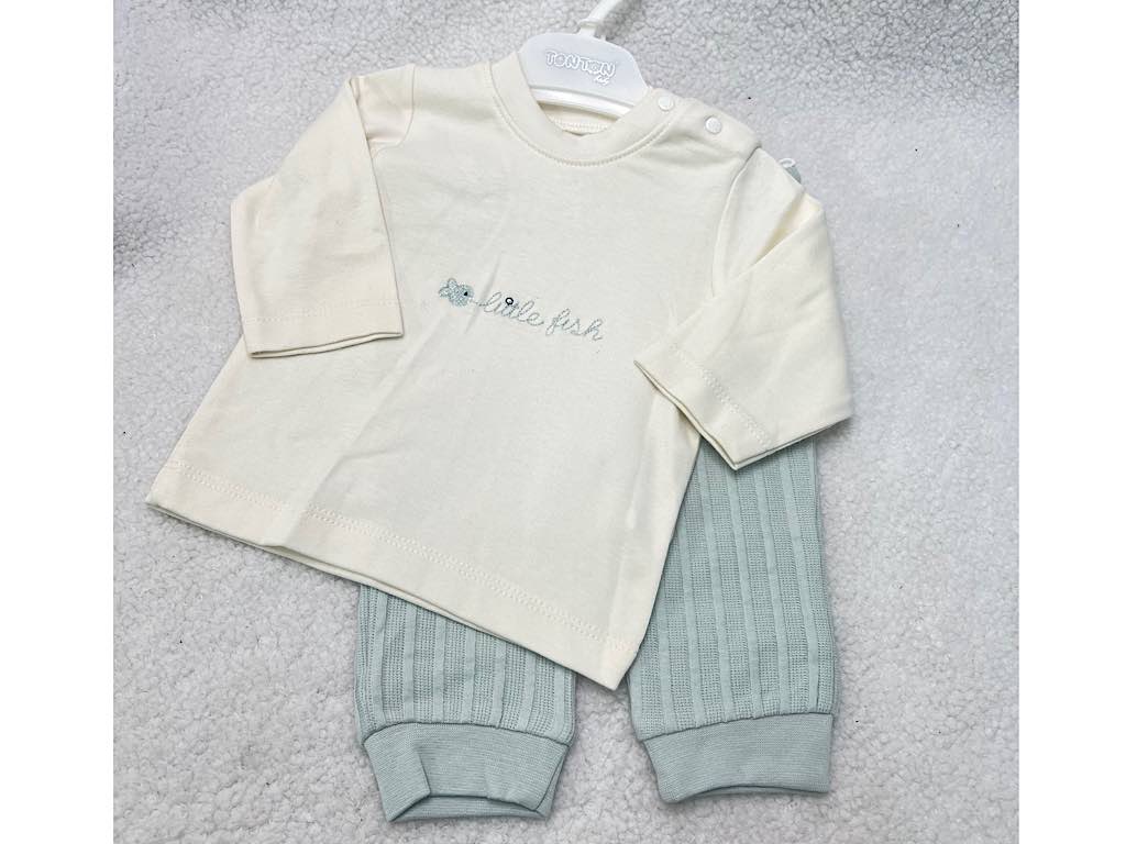 ست 3 تکه نوزادی طرح  ماهی tonton ترکیه