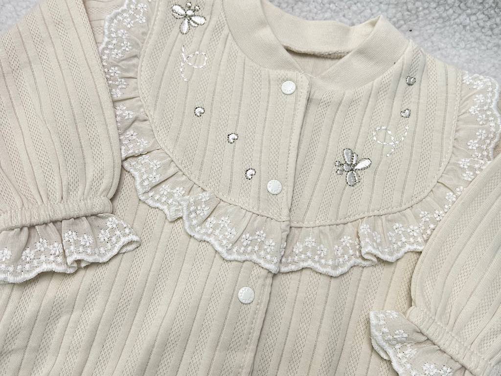 ست 3 تکه نوزادی دخترانه  طرح  زنبور و گل G.a.y.e ترکیه