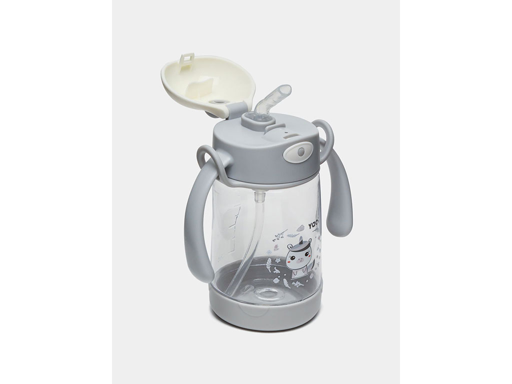 لیوان نی دار دسته دار حجم 380 میلی لیتر فانتزی