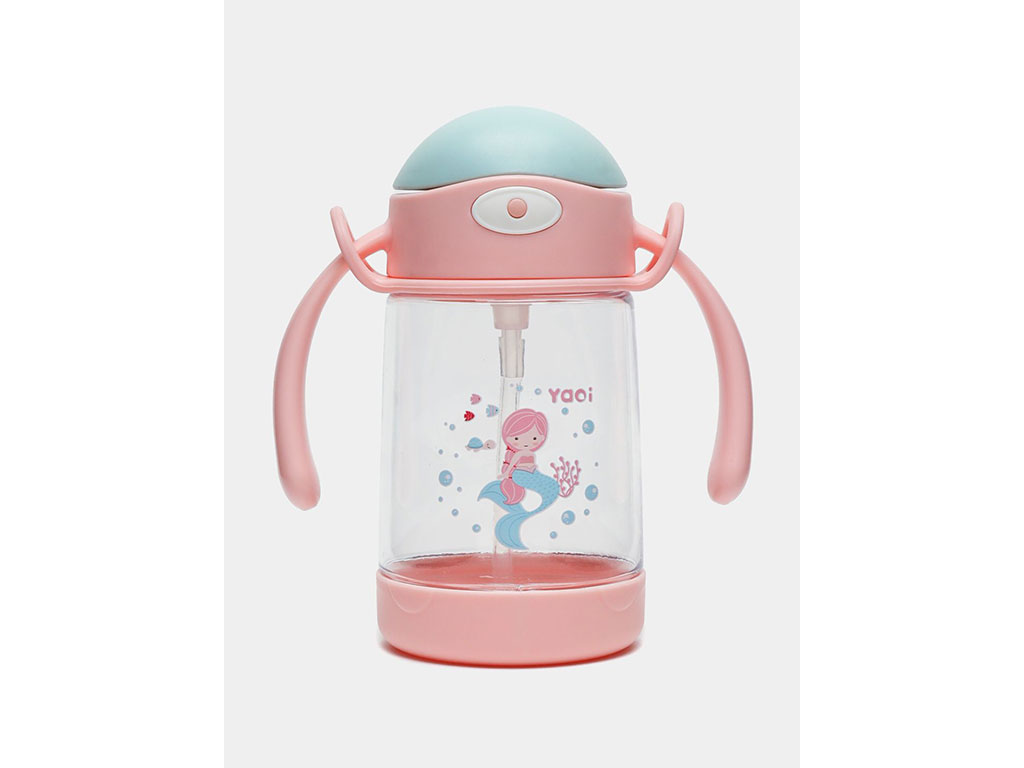 لیوان نی دار دسته دار حجم 380 میلی لیتر فانتزی