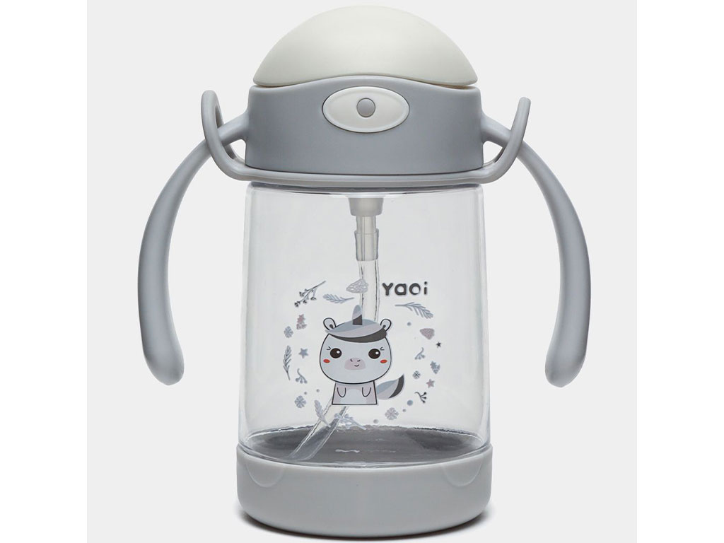 لیوان نی دار دسته دار حجم 380 میلی لیتر فانتزی