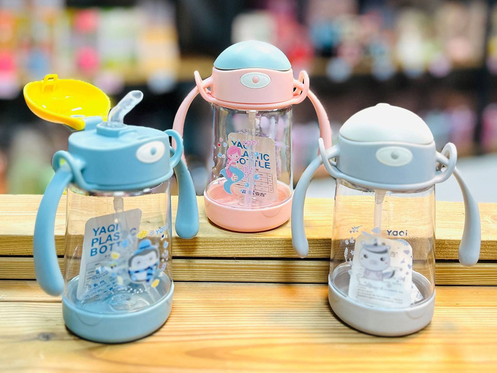 لیوان نی دار دسته دار حجم 380 میلی لیتر فانتزی