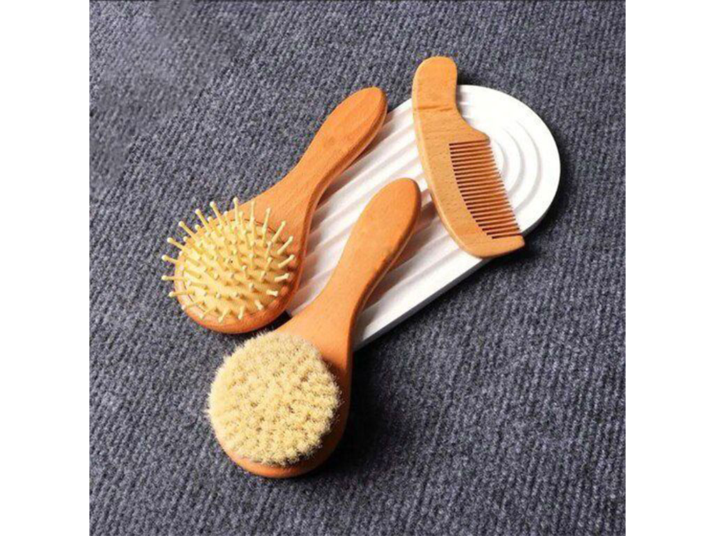 ست شانه و برس چوبی نوزادی دکتر براون dr brown