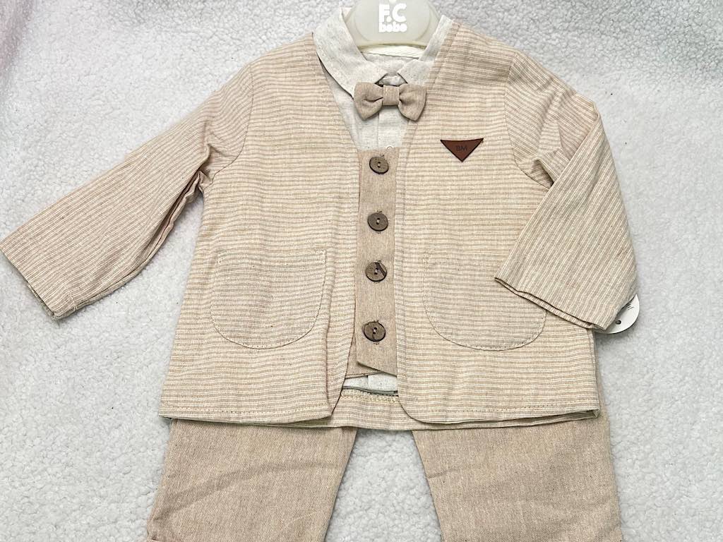 ست مجلسی کت و شلوار و شومیز و پاپیون نوزادی f.c bebe ترکیه