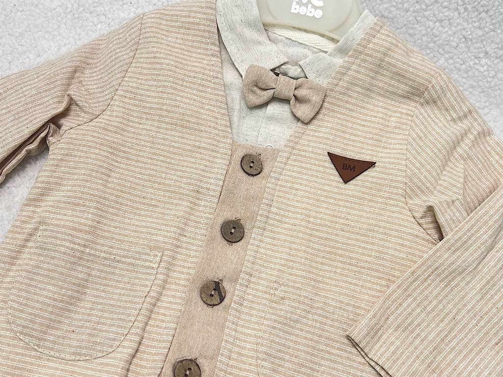 ست مجلسی کت و شلوار و شومیز و پاپیون نوزادی f.c bebe ترکیه