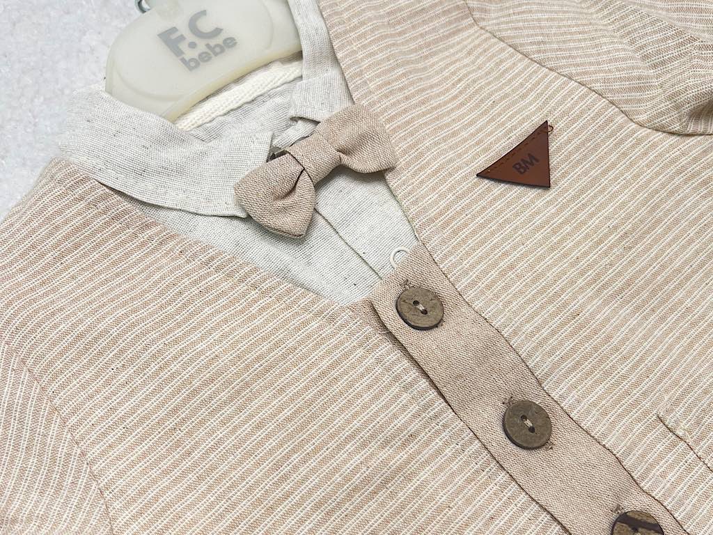 ست مجلسی کت و شلوار و شومیز و پاپیون نوزادی f.c bebe ترکیه