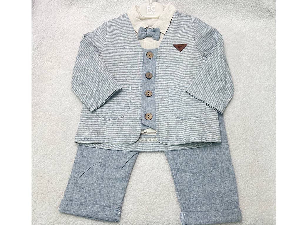 ست مجلسی کت و شلوار و شومیز و پاپیون نوزادی f.c bebe ترکیه