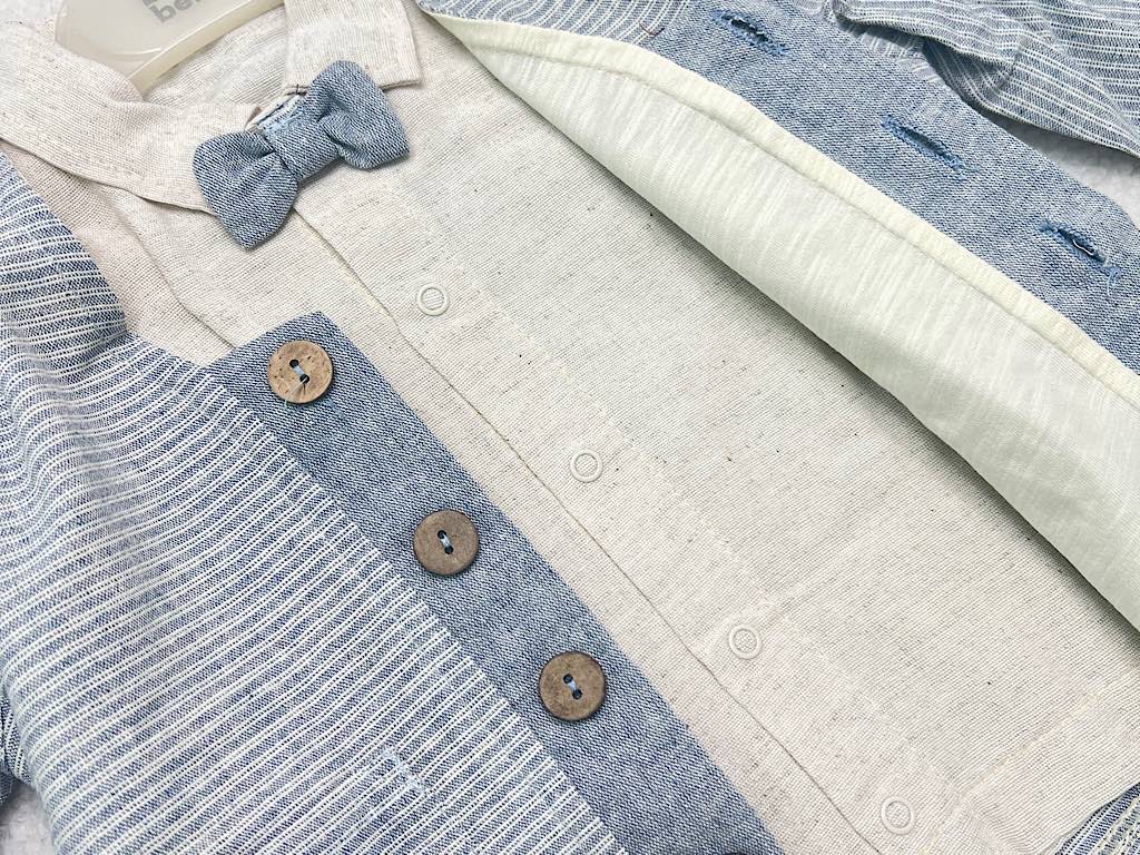 ست مجلسی کت و شلوار و شومیز و پاپیون نوزادی f.c bebe ترکیه