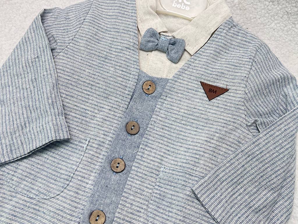 ست مجلسی کت و شلوار و شومیز و پاپیون نوزادی f.c bebe ترکیه