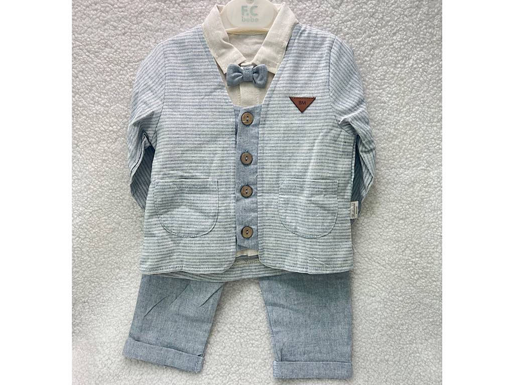 ست مجلسی کت و شلوار و شومیز و پاپیون نوزادی f.c bebe ترکیه