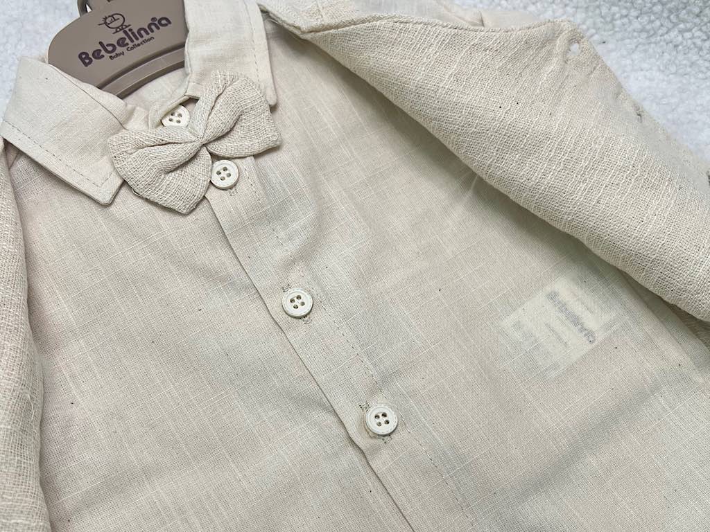 ست مجلسی شومیز و شلوار و جلیقه با پاپیون نوزادی bebelinna ترکیه