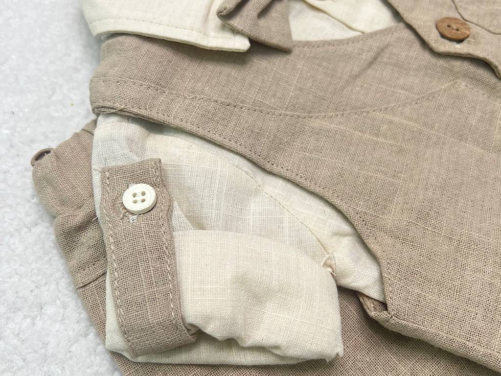 ست مجلسی شومیز و شلوار و جلیقه با پاپیون نوزادی bebelinna ترکیه