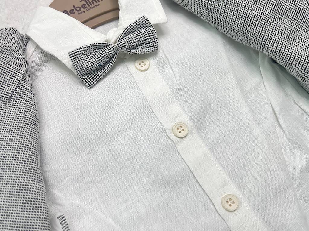 ست مجلسی شومیز و شلوار و جلیقه با پاپیون نوزادی bebelinna ترکیه