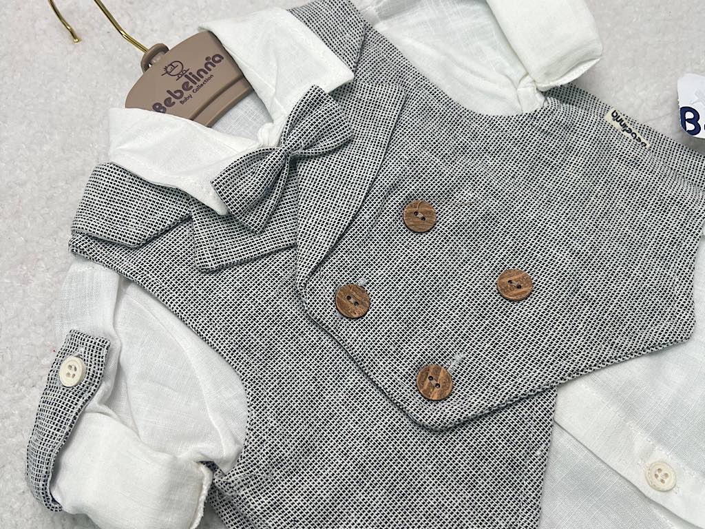 ست مجلسی شومیز و شلوار و جلیقه با پاپیون نوزادی bebelinna ترکیه